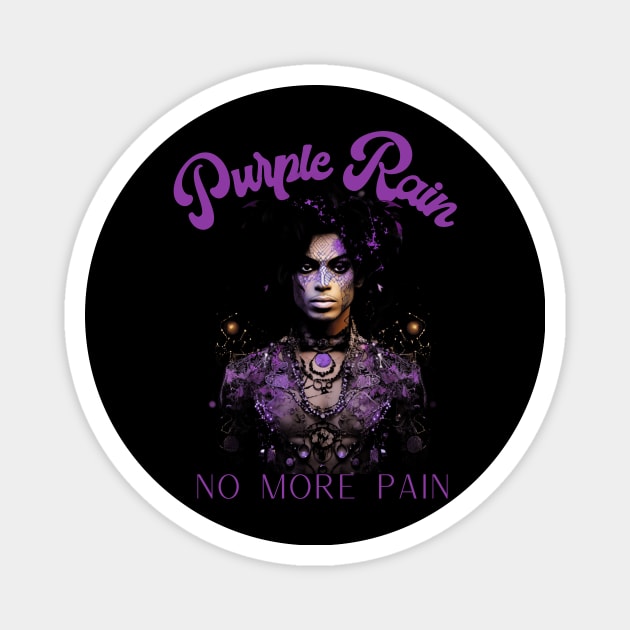 Prince Purple Rain No More Pain Memorial Magnet by Celebrity Zen